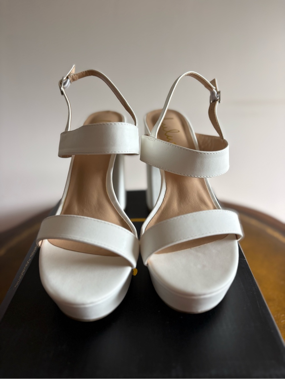 Lulu’s White Block-Heels - Picture 6 of 7